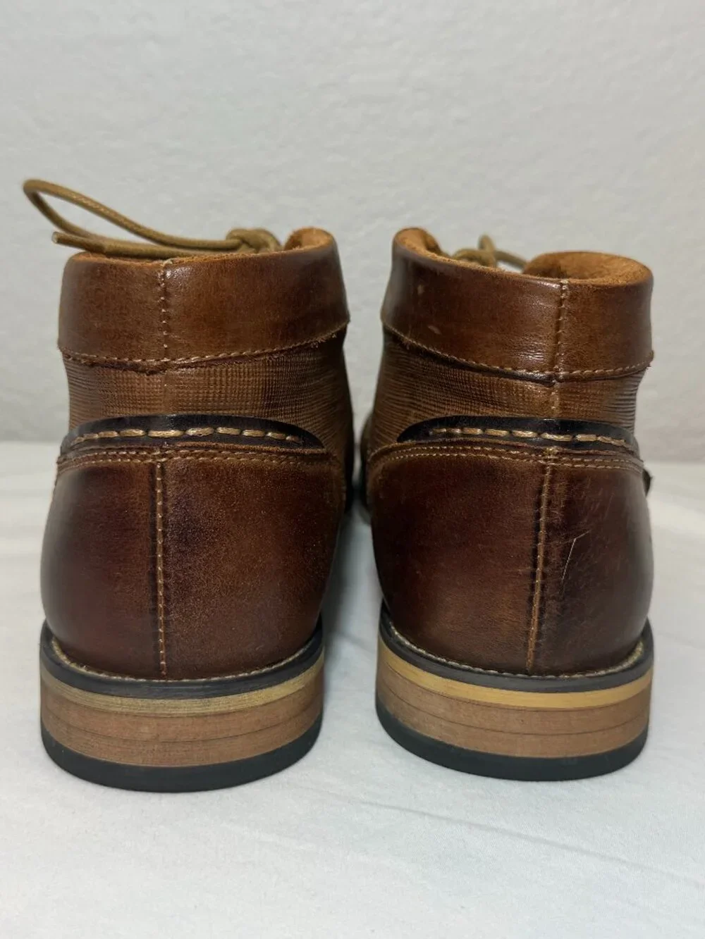 Steve Madden P-Klatin Brown Tan Leather Lace Up Chukka Boots - Mens size 9